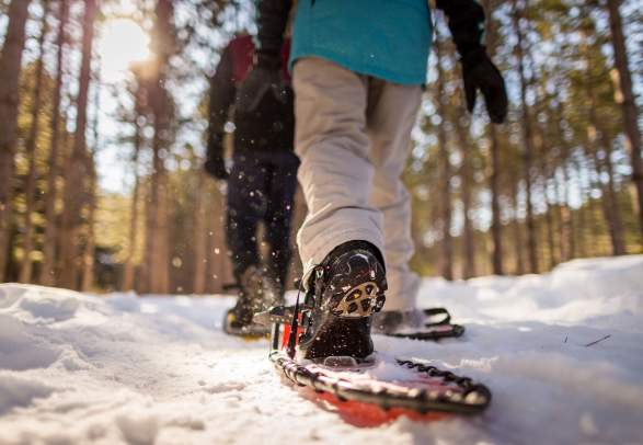 Family snowshoeing, tobogganing and pinnebrød baking
