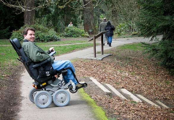 Exploring Grimstad by wheelchair