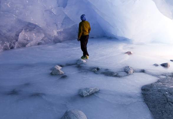 Blue-ice caves
