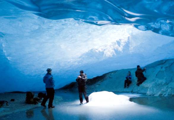 Blue-ice caves