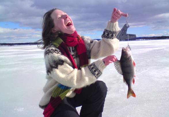 Ice fishing near Quality Hotel Strand