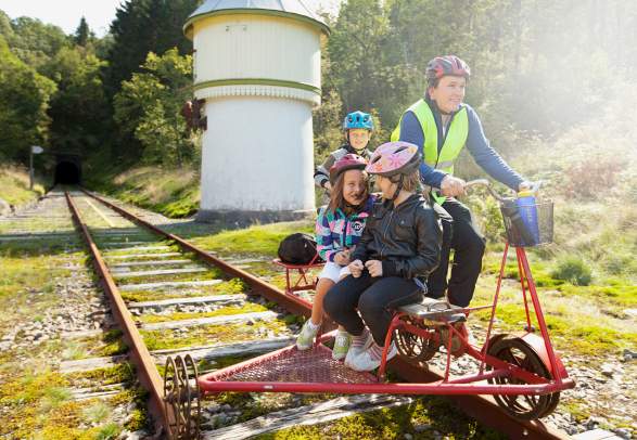 Rail biking tour at Flekkefjordbanen