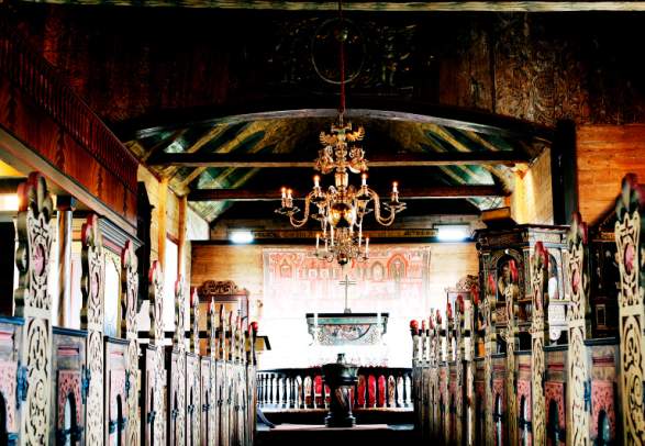 Jelsa, fjordside village. Jelsa Church and the School museum (Ryfylkemuseet)