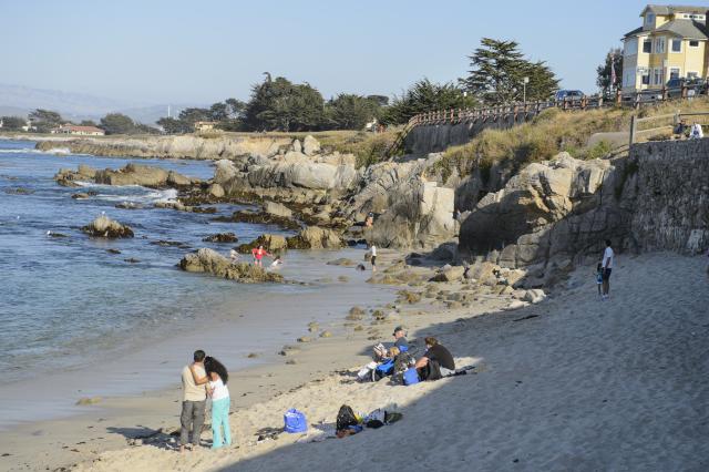 Point Park Beach In Monterey County Locals Can Always Be Found Lounging On The Gr At Pacific Grove S Well Groomed 4 Acre Point Park Many Visitors Climb Rocks For