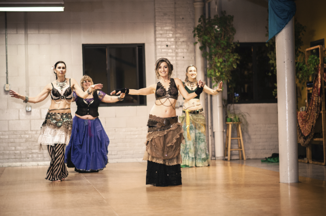 Belly dancers at the Banbury Art Crawl