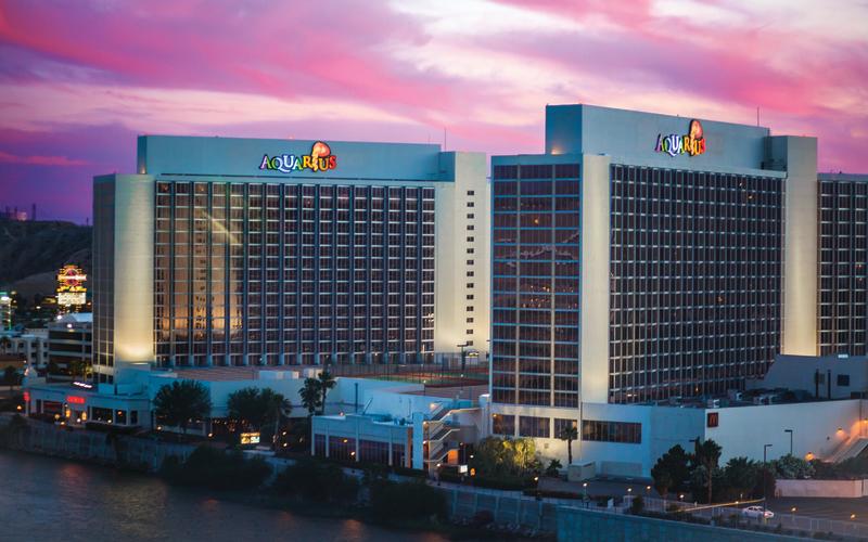 Aquarius Resort at sunset in Laughlin