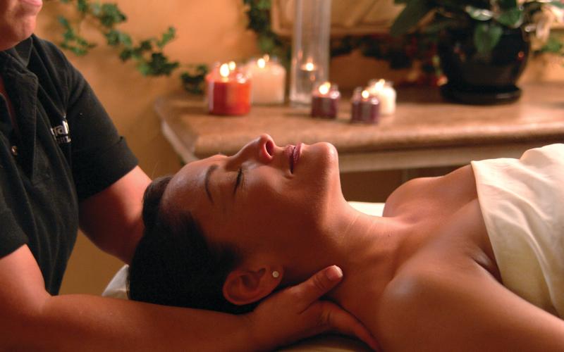 A woman receives a massage at Laughlin Ranch Spa in Laughlin, NV