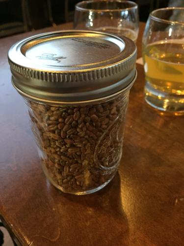 Jar of barley for the Founders Sensory Evaluation Class