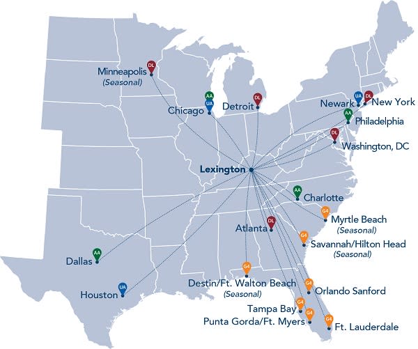 Travel To Lexington Ky Direct Flights To Lex