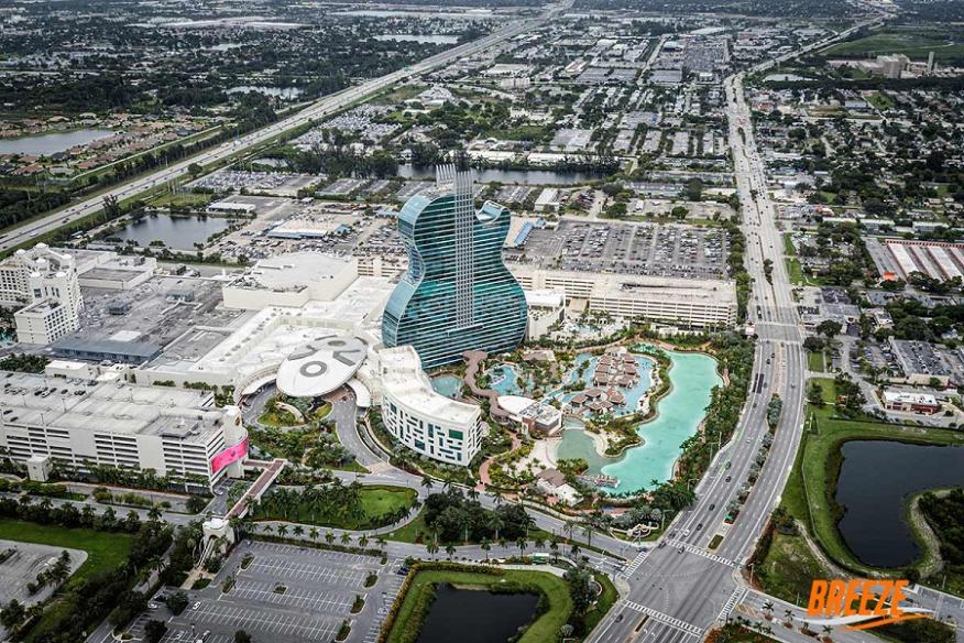 Aerial of Hard Rock Guitar Hotel
