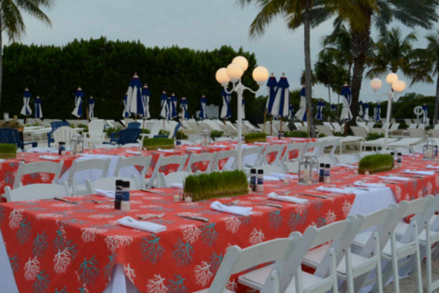 Coral Patterned Liens Beach Party