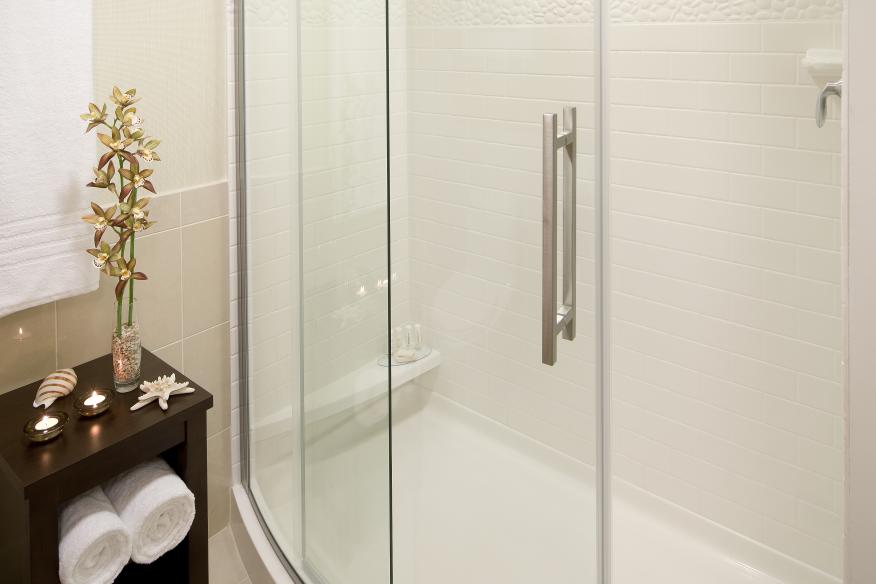Luxurious and spacious bathrooms at this hotel close to Pompano Beach