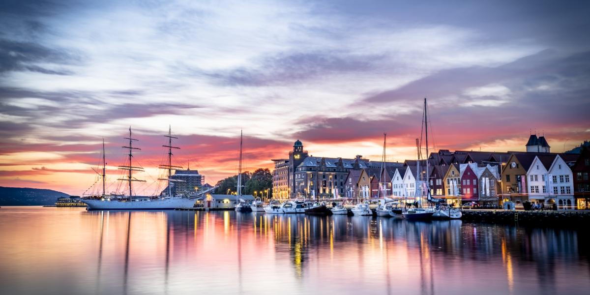 The UNESCO world heritage site Bryggen in Bergen, Fjord Norway
