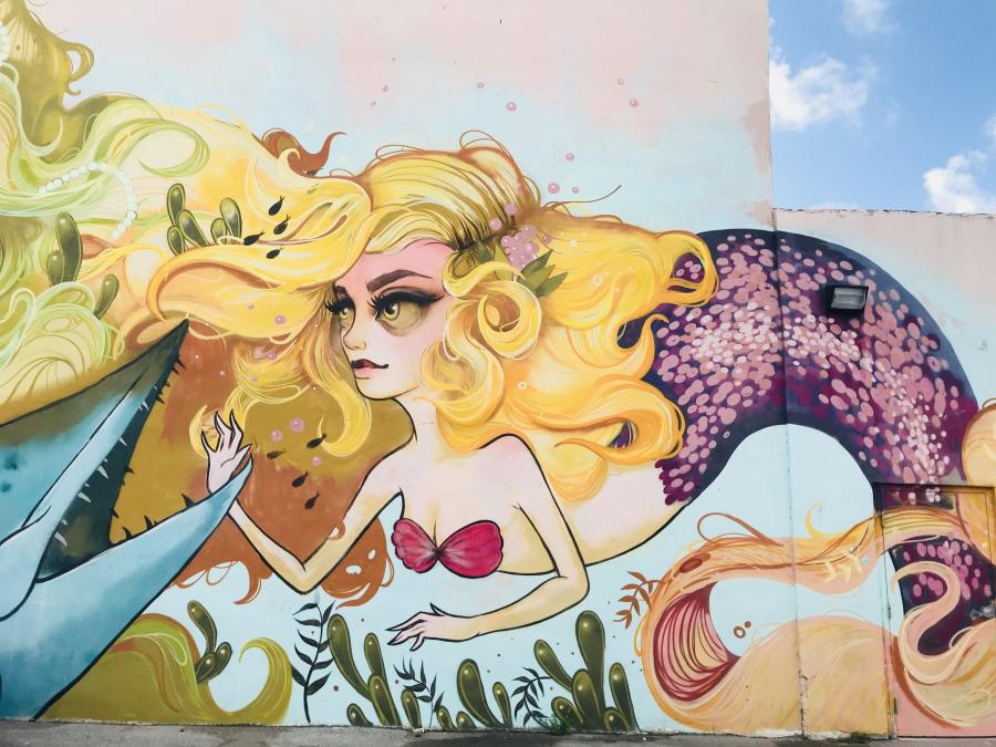 Mermaid mural from the Downtown Hollywood Mural Project
