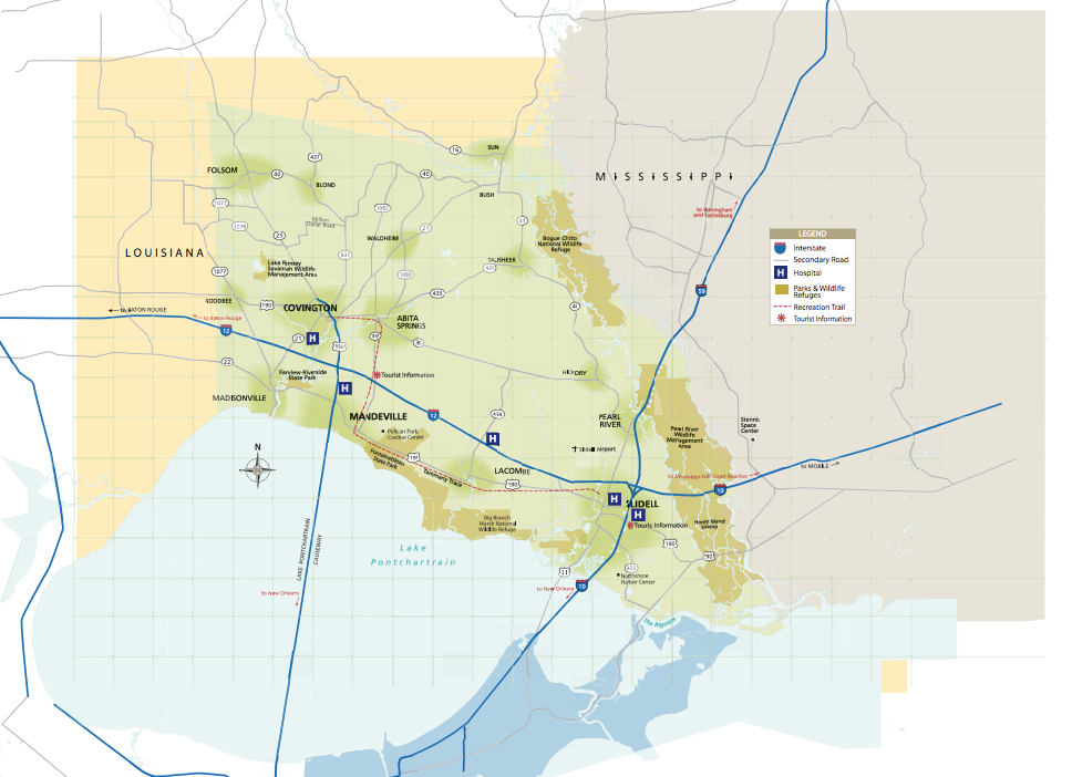 Maps of St Tammany Parish Covington Slidell Mandeville