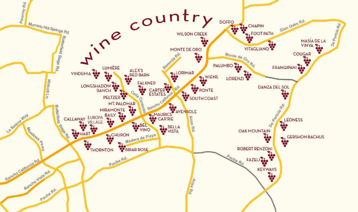 Temecula Winery Map and Directions Temecula CA