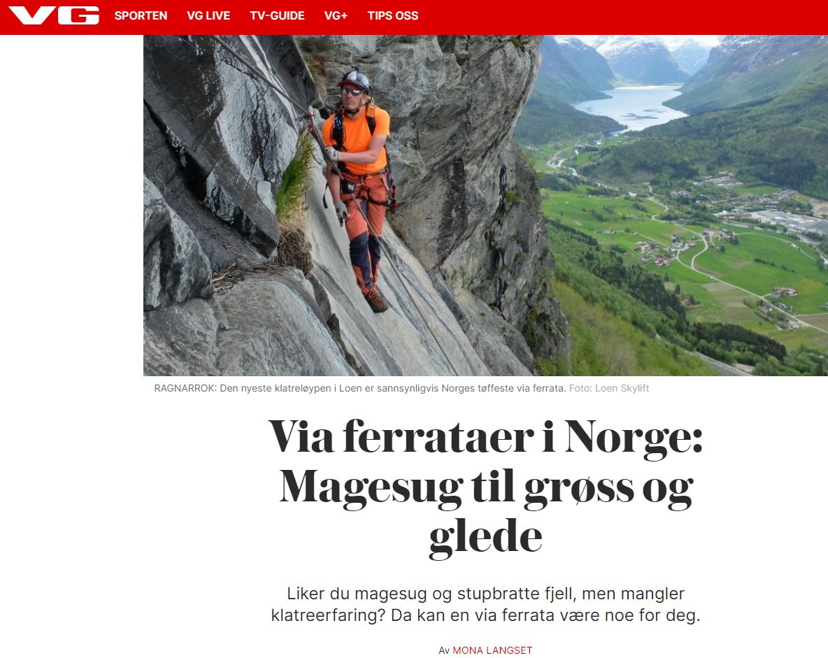 Via ferrataer i Norge - sak i VG