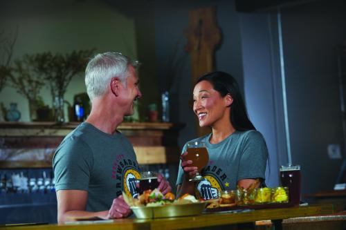 Couple drinking beer in Grand Rapids MI