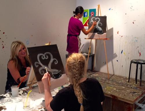 Painting at Brush Studio in Grand Rapids