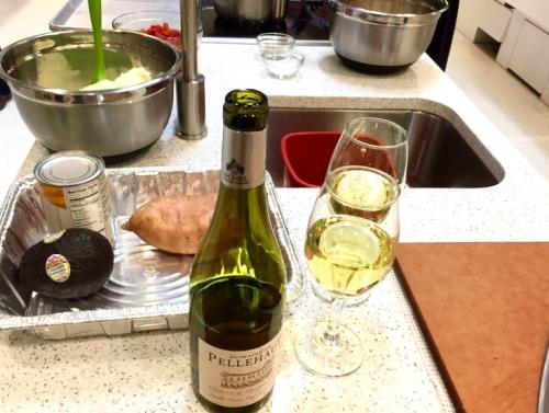 Glass of Wine While Prepping Food