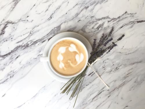 Lavender Latte Coffee from Le Bon Macaron in Grand Rapids