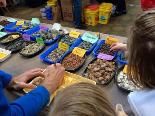 Kids at the Indian Mounds Gem and Mineral Show in Grand Rapids