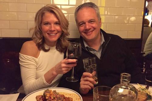 Kirsetin Morello and her husband at Butcher's Union restaurant