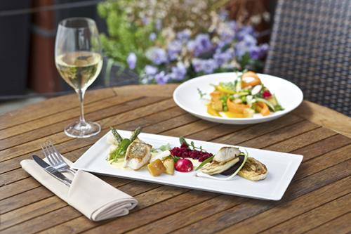 Food and wine at The Grove in Grand Rapids