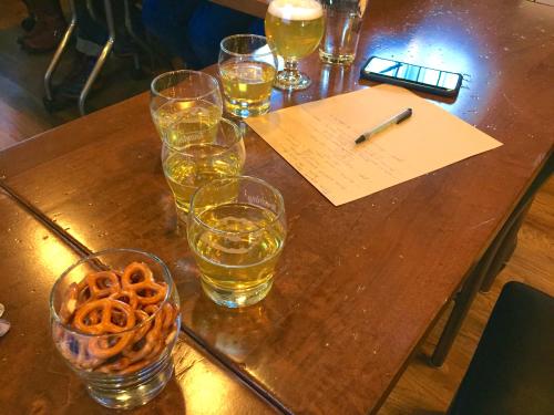 Beer and materials for the Founders Sensory Evaluation Class