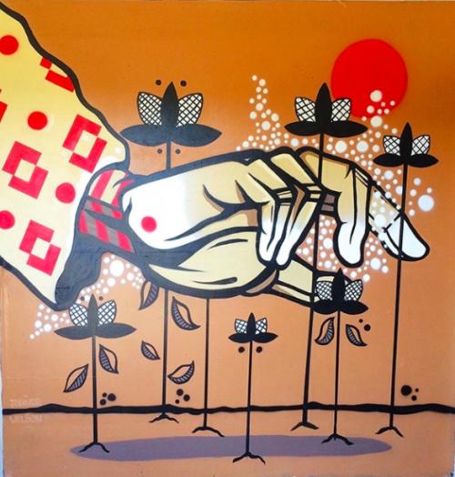 Street art mural by Atlanta artist Tanner Wilson