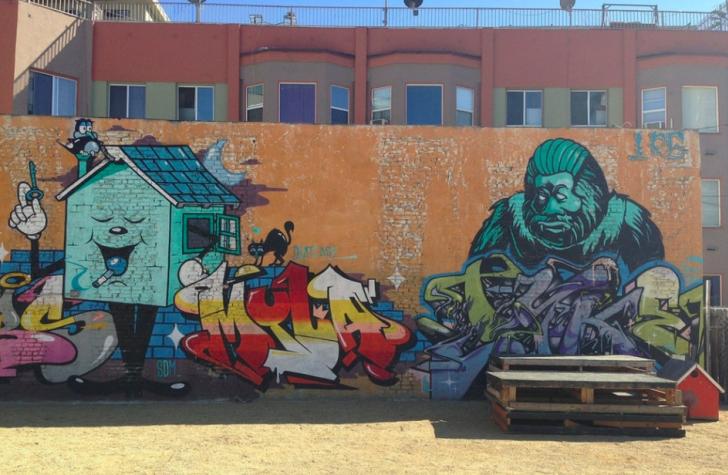 Street art mural by Los Angeles artist Tyke Witness AWR
