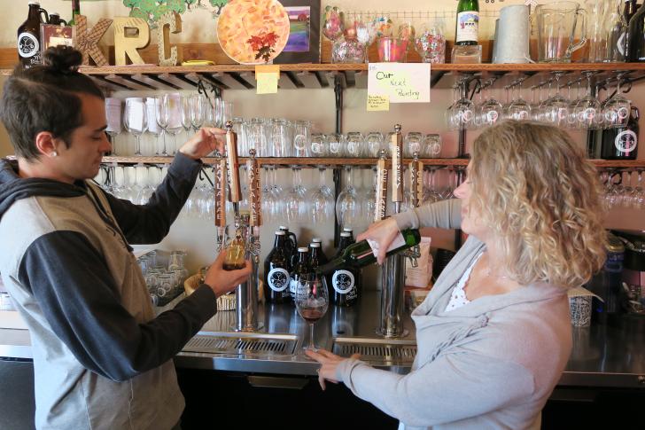 Karen Grossman and son, Jacob Grossman at MI Brewery in Rockford, MI