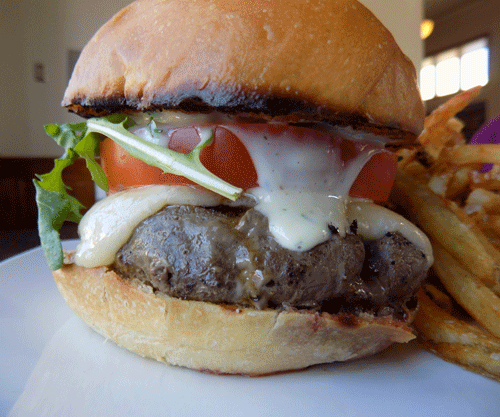 Merchants Pub & Plate's bison burger with fries. 