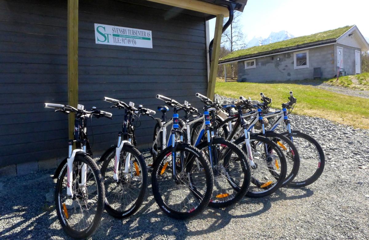Mountain bikes for rent at Svensby/Lyngen