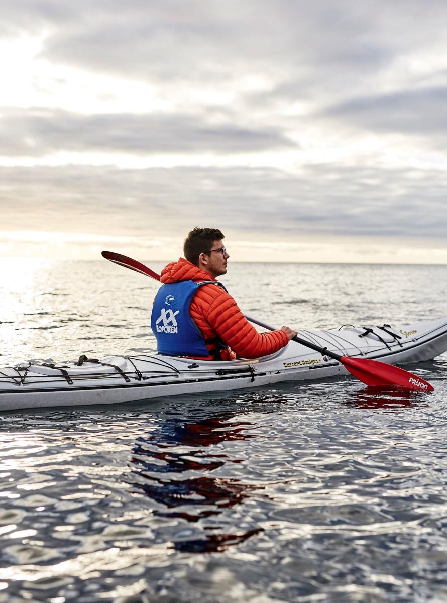 Winter kayaking from Svolvær harbour