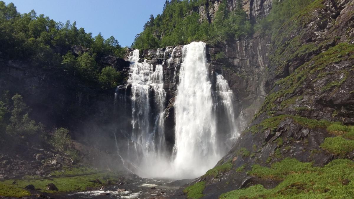 Skjervsfossen Waterfall Nature Attractions Voss Norway