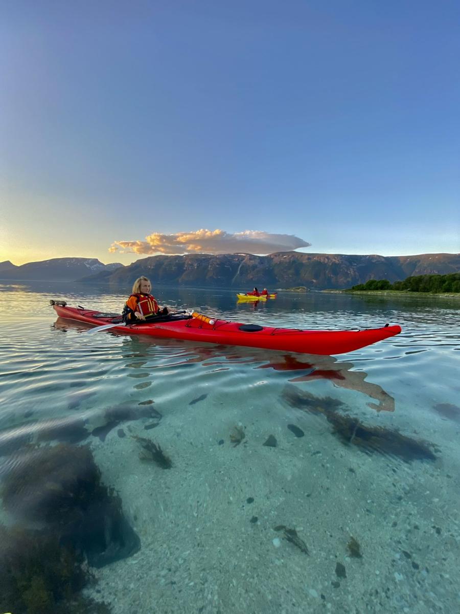 Experience the Lyngenfjord from a kayak half day or full day guided tour with Kayak Lyngen