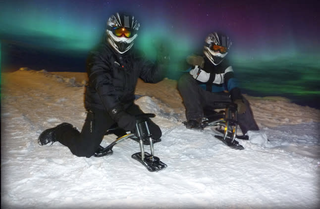 Snow fun at Aurora Lavvo Camp in Harstad