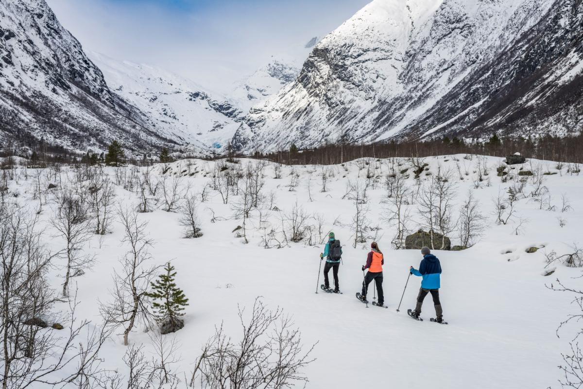 Snowshoe Hiking in the Glacial Landscape