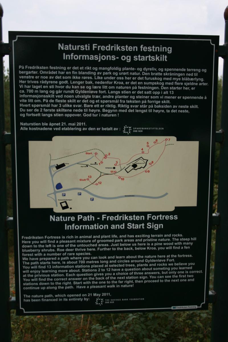 Nature trail at Fredriksten Fortress