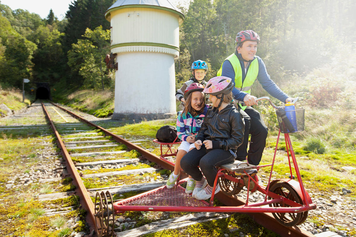 rail biking tour at flekkefjordbanen