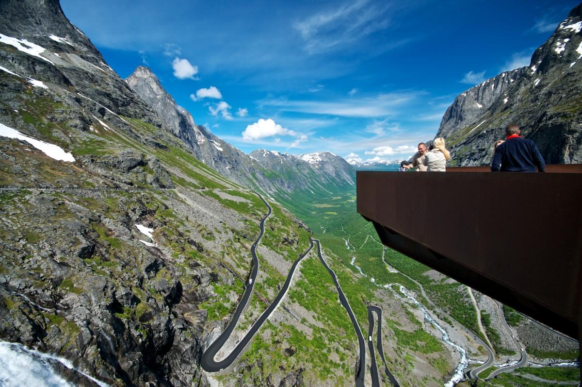 The Trollstigen Road and Stigfossen Waterfall