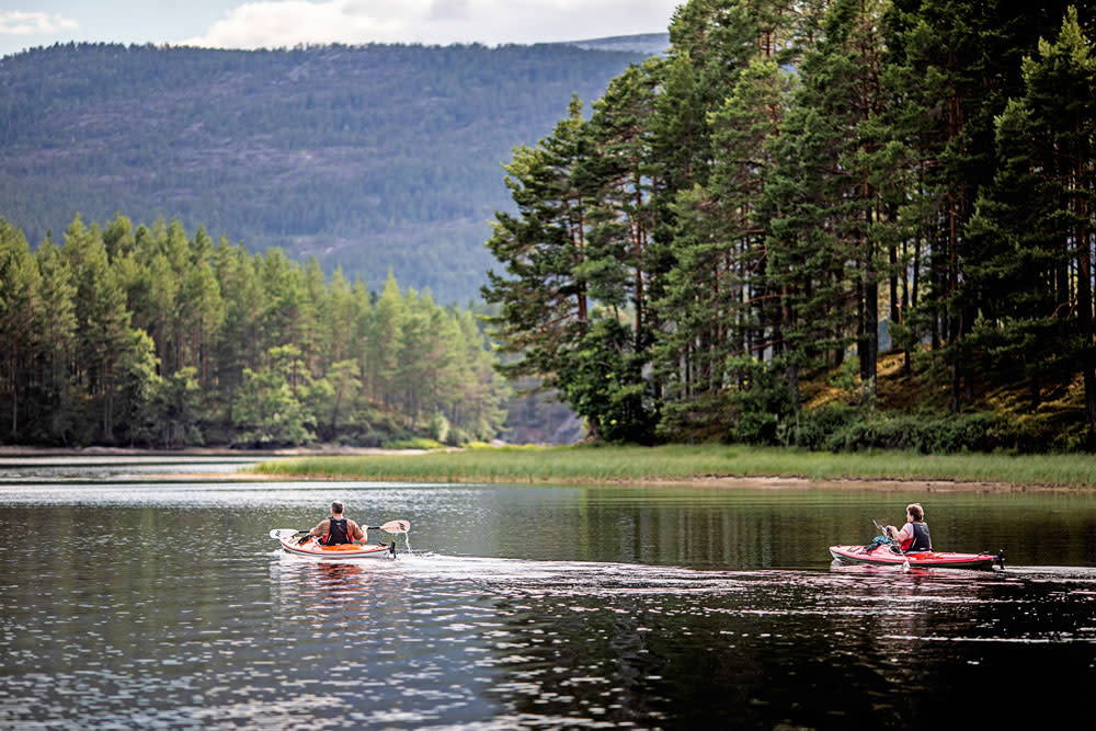 Canoe/cayak on lake Nisser (Vrådal)