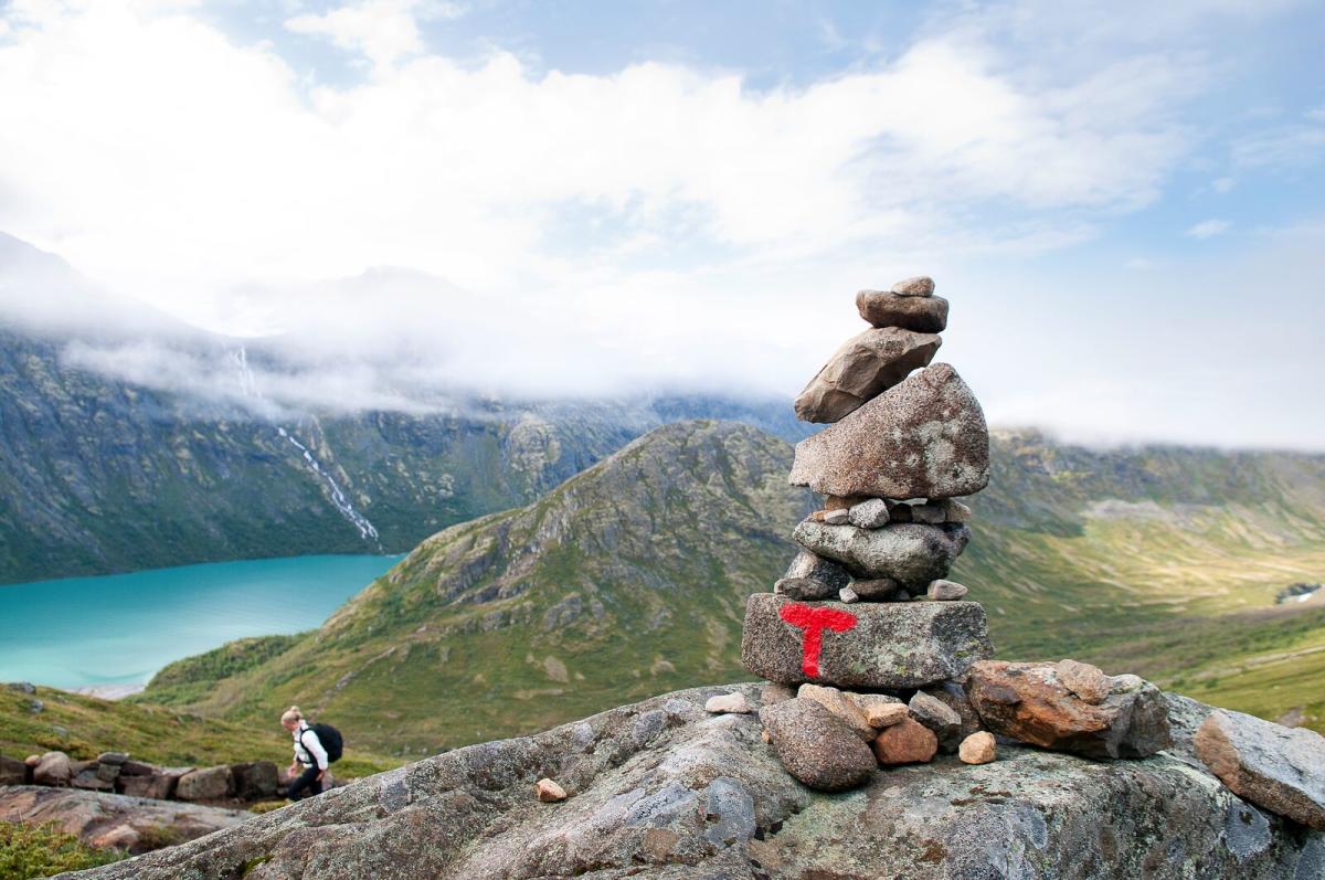 The Besseggen Ridge In Jotunheimen Hiking Tessanden Norway The trail runs between lakes of different colors and height above see level. the besseggen ridge in jotunheimen