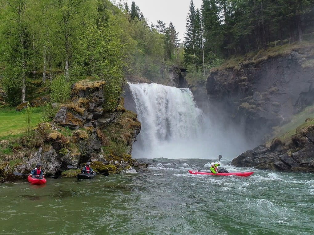 Guided whitewater kayaking