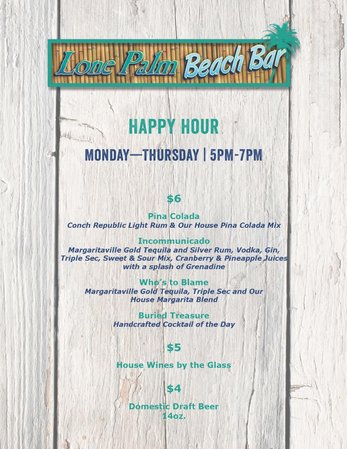 Lone Palm Beach Bar Happy Hour Hollywood Fl 33019