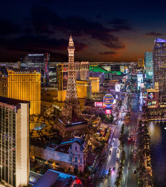 See the unbelievable views of the Las Vegas strip at night.