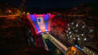 Lifted Hoover Dam USA Flag image 2