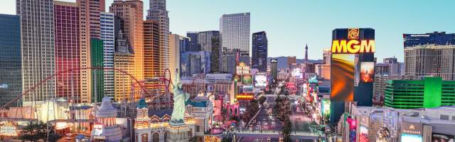 Aerial view of the Las Vegas Strip.