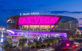 A gorgeous interior shot of the T-Mobile arena in Las Vegas.
